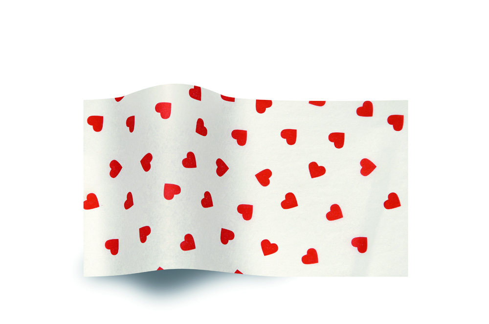 Contemporary Hearts Stock Printed Tissue - 20 x 30 in.