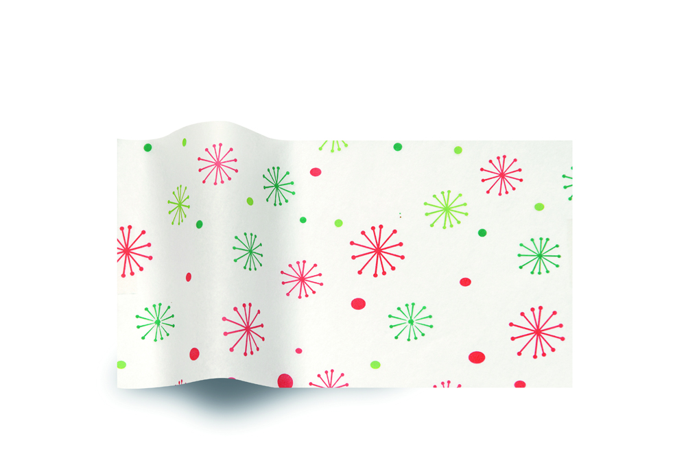 Seasons Greetings Snowflakes Stock Printed Tissue - 20 x 30 in.